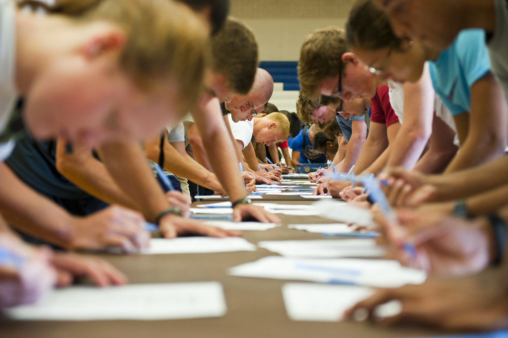 "U.S. Coast Guard Academy Class of 2018 Reporting-in Day" by US Coast Guard Academy is marked with Public Domain Mark 1.0.